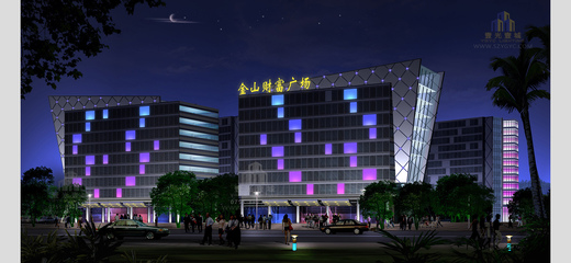 廈門金山財富廣場-建筑景觀照明設計-照明工程_照明設計_景觀照明_道路照明_城市照明-光環境設計引領者-深圳壹光壹城